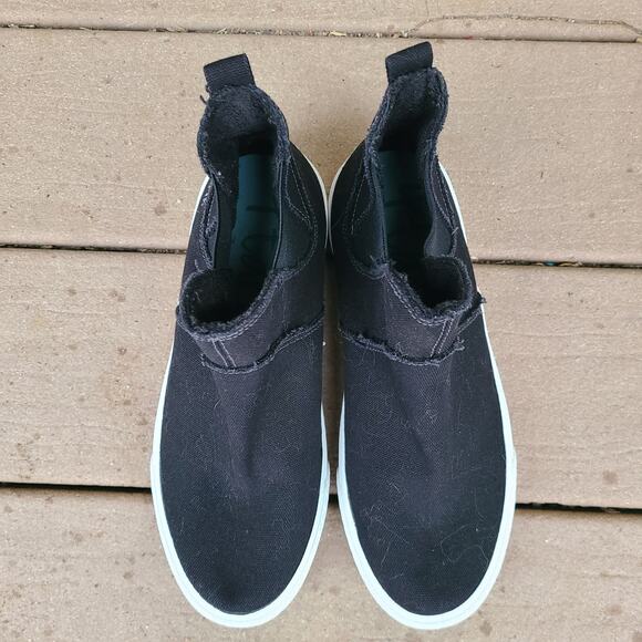 4 Earth by Blowfish Malibu Black Canvas Ankle‎ Pull On Sneakers Shoes Size 8 - Picture 6 of 8